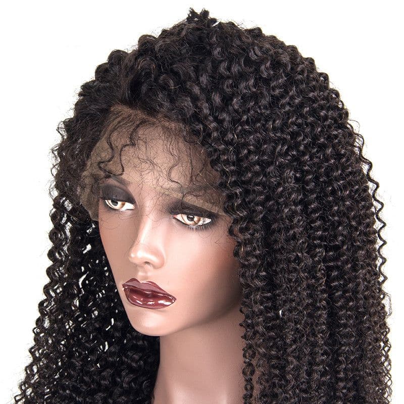 Pre Plucked Kinky Curly Full Lace Wig Human Hair4