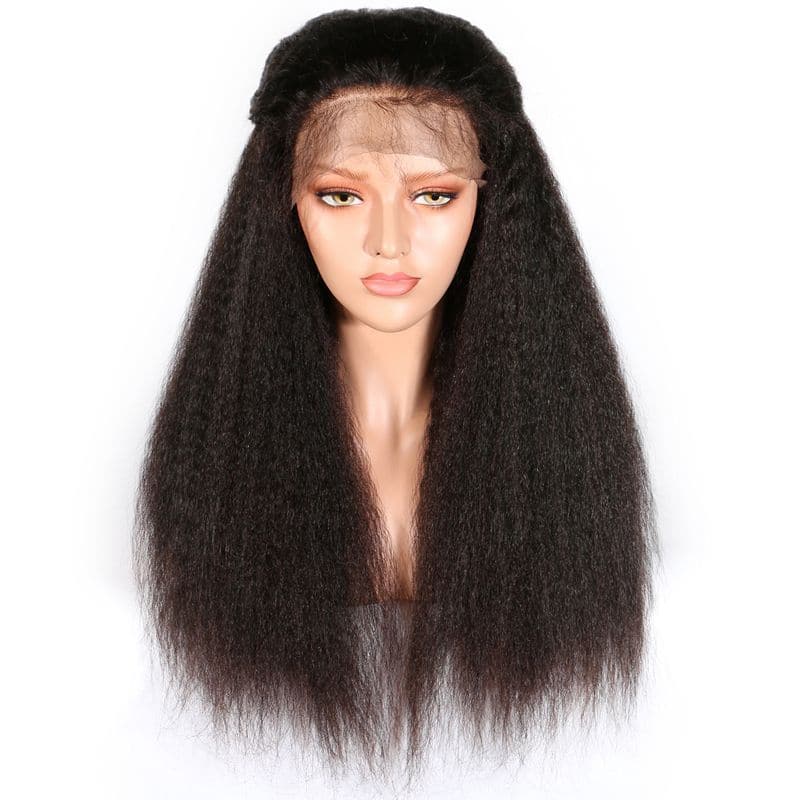 Pre Plucked Kinky Straight Full Lace Wig Human Hair 3