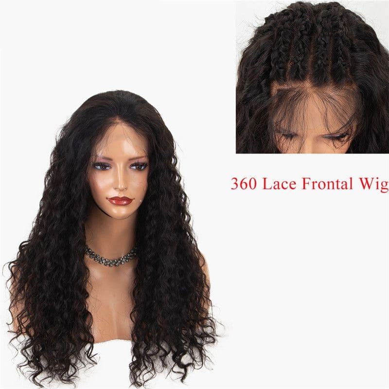 Pre Plucked Natural Wavy 360 Lace Frontal Wig3