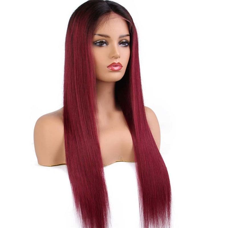 Pre Plucked Silky Straight #1BT99J 360 Lace Frontal Wig3