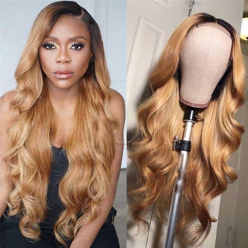 Pre Plucked #1BT27 Body Wave 360 Lace Frontal Wig1