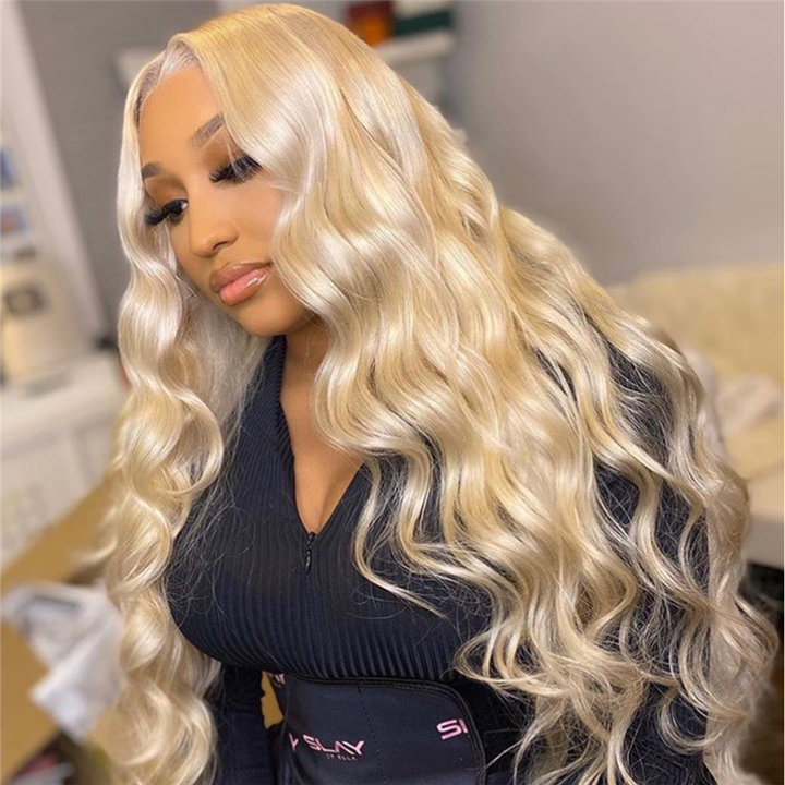 200% Density #613 Blonde Straight 13x4 Lace Front Wig 20MBBST#613