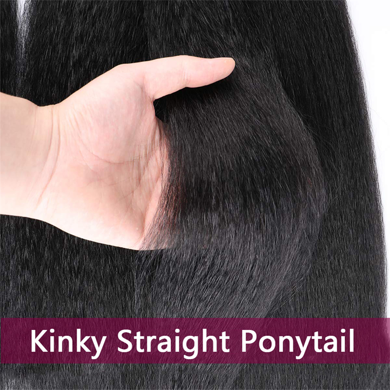 Wrap Around Ponytail Kinky Straight Brazilian Human Hair