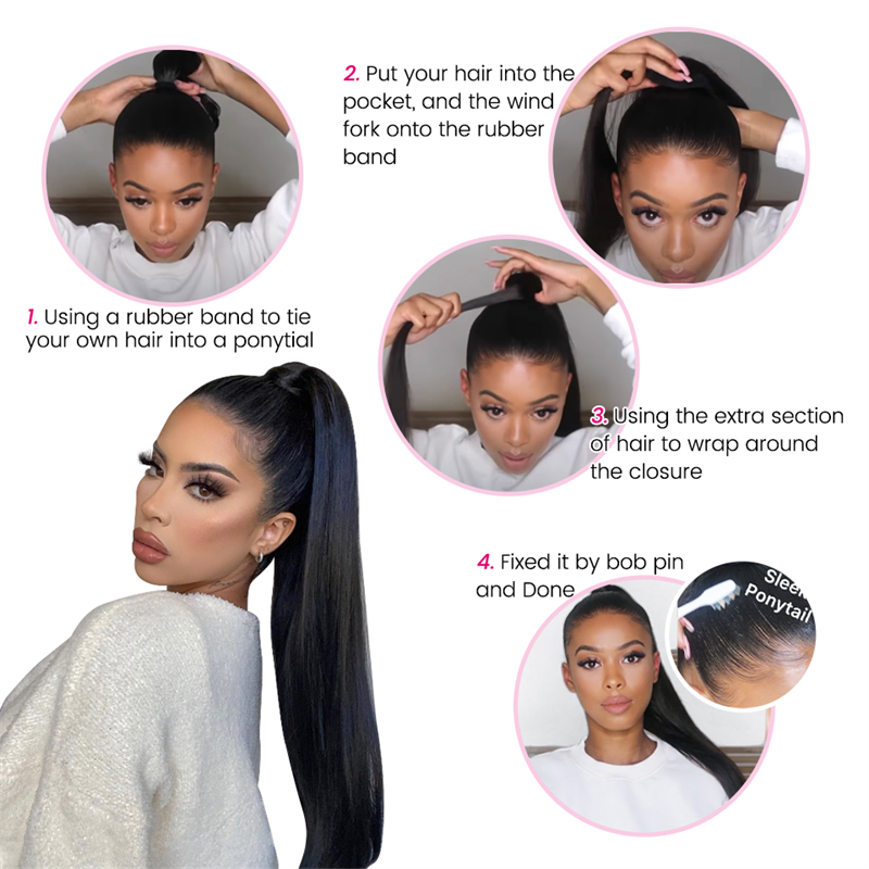 Wrap Around Ponytail Body Wave Brazilian Human Hair