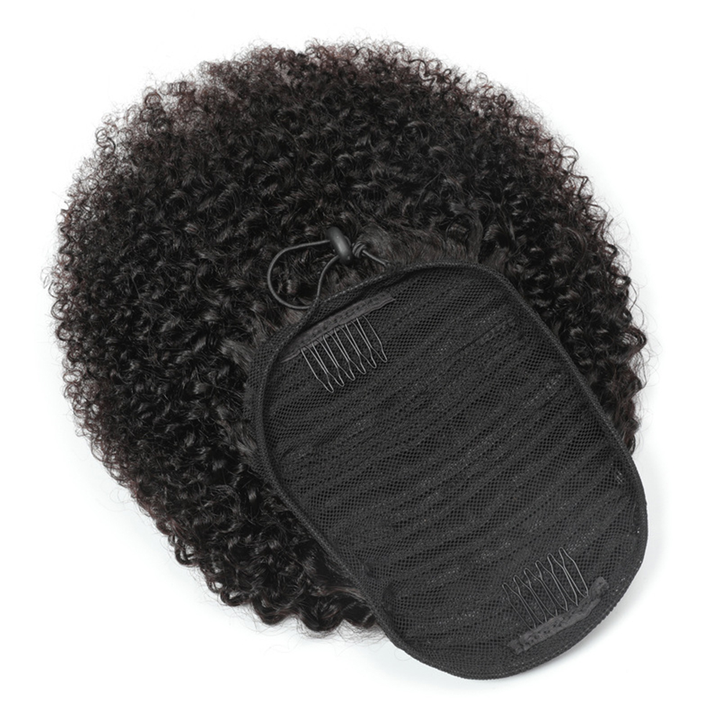 Drawstring Ponytail Kinky Curly Brazilian Human Hair