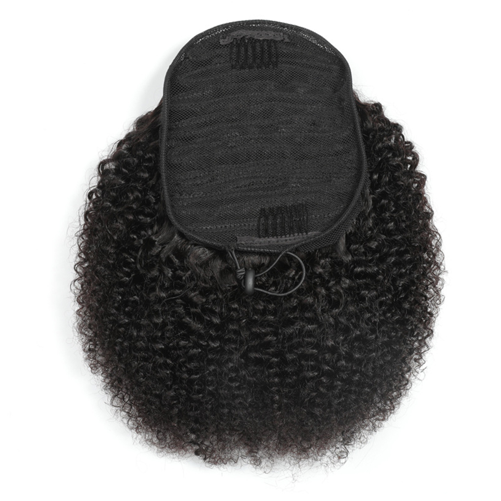 Drawstring Ponytail Kinky Curly Brazilian Human Hair