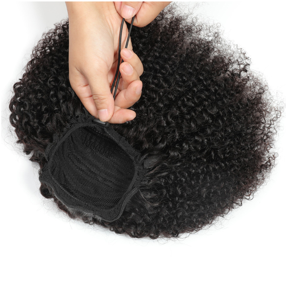 Drawstring Ponytail Kinky Curly Brazilian Human Hair