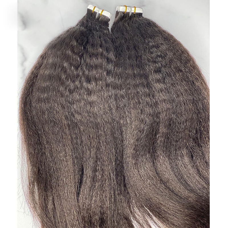 Black women natural hair tape in extensions