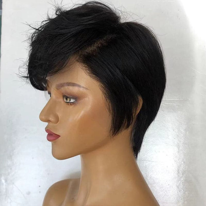 Summer Wig Pre-Styled Pixie Cut Straight Side Part Lace Front Wig PCW01
