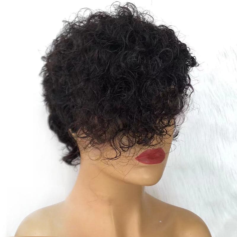 Summer Wig Pre-Styled Pixie Cut Curly Side Part Lace Front Wig PCW02