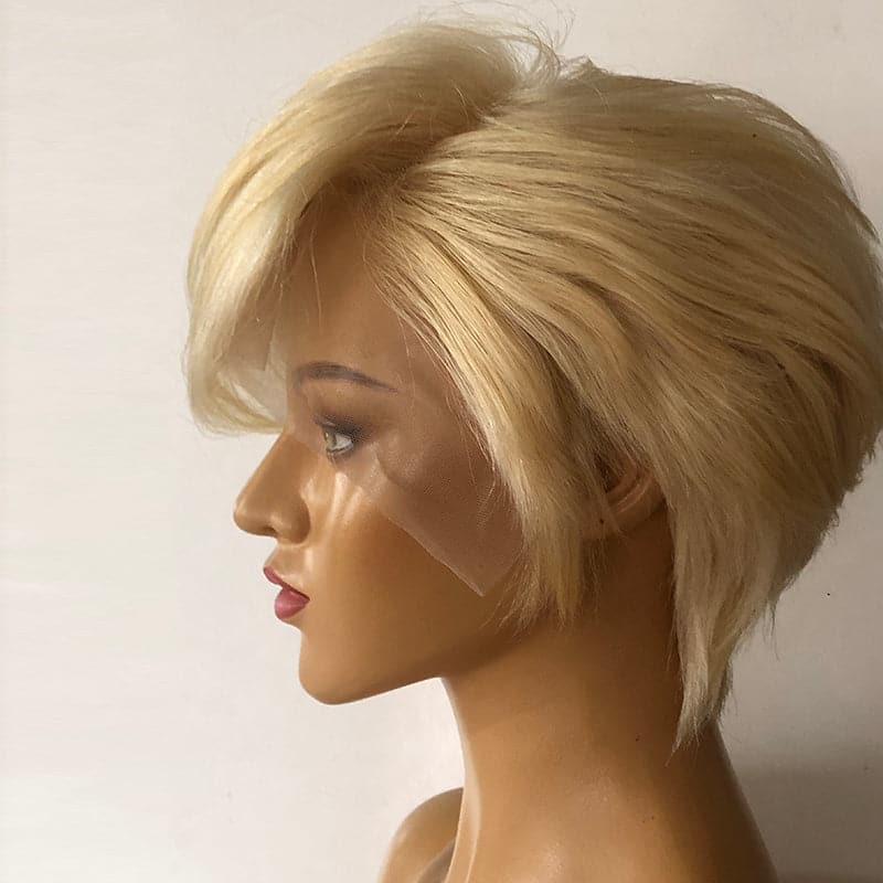 Summer Wig #613 Blonde Pre-Styled Pixie Cut Straight 13x4 Lace Front Wig PCW05