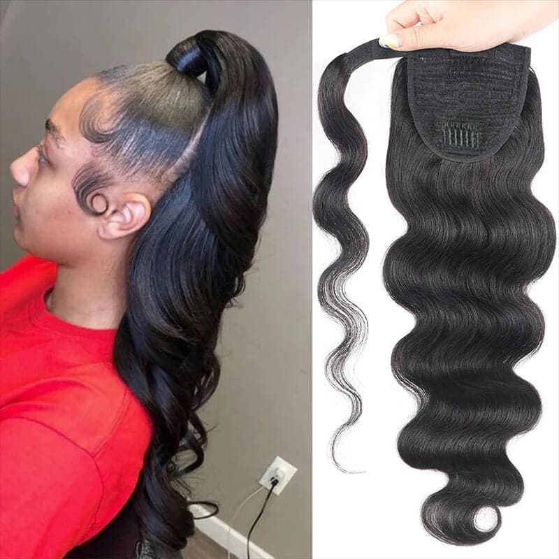 Wrap Around Ponytail Body Wave Brazilian Human Hair