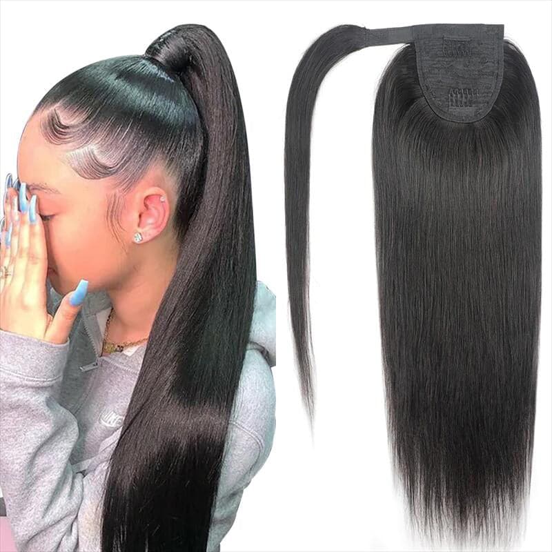 Wrap Around Ponytail Silky Straight Brazilian Human Hair