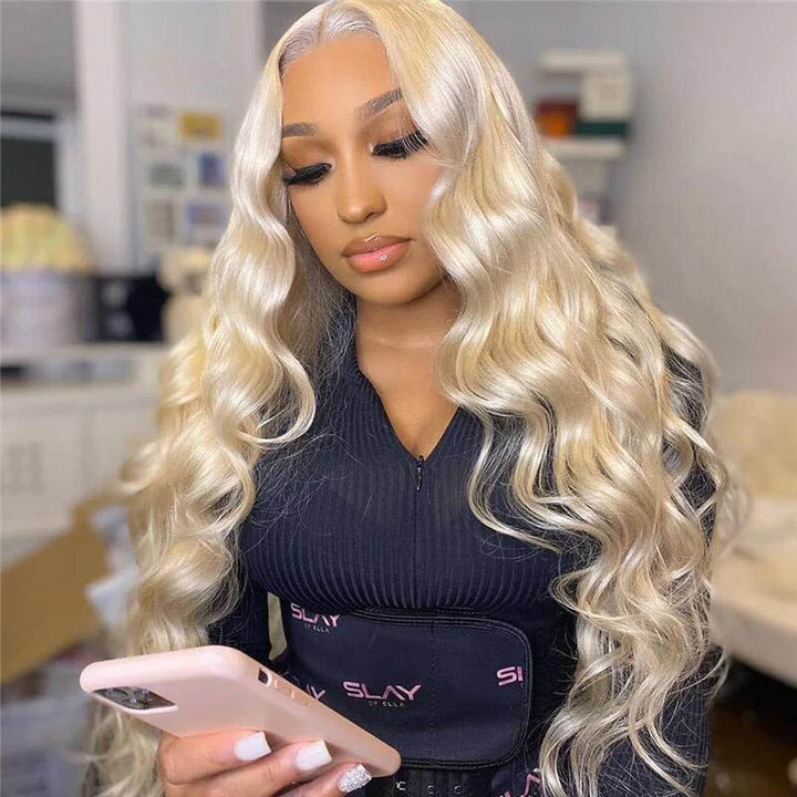 200% Density #613 Blonde Straight 13x4 Lace Front Wig 20MBBST#613