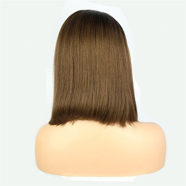 Transparent BOB #T1B-4 Brown Yaky Straight 13x4 Lace Front Wig8