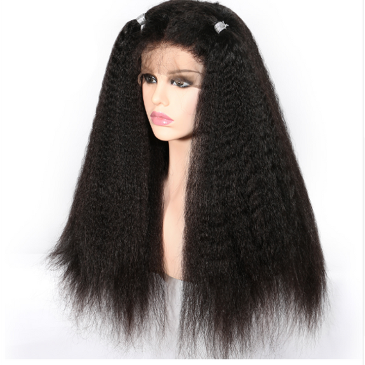 Transparent Lace Kinky Straight 13x4 Lace Front Wig2