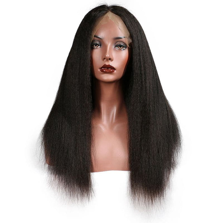 Transparent Lace Kinky Straight 13x4 Lace Front Wig4