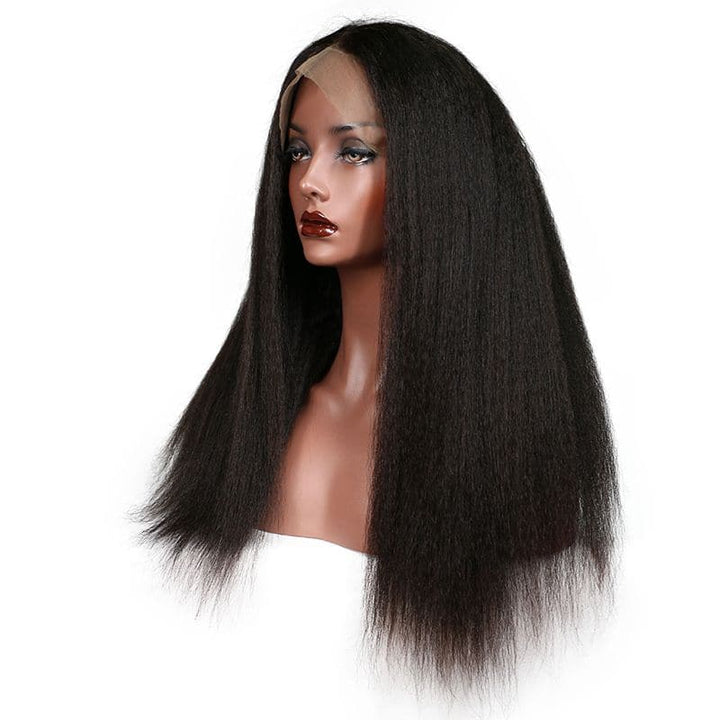 Transparent Lace Kinky Straight 13x4 Lace Front Wig5
