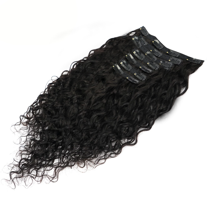 Clip In Hair Extension Water Wave Brazilian Human Hair
