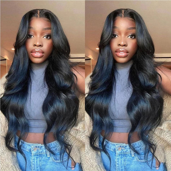 13x6 UNDETECTABLE CLEAR LACE Body Wave with Curtain Bangs Wig BWCB-1