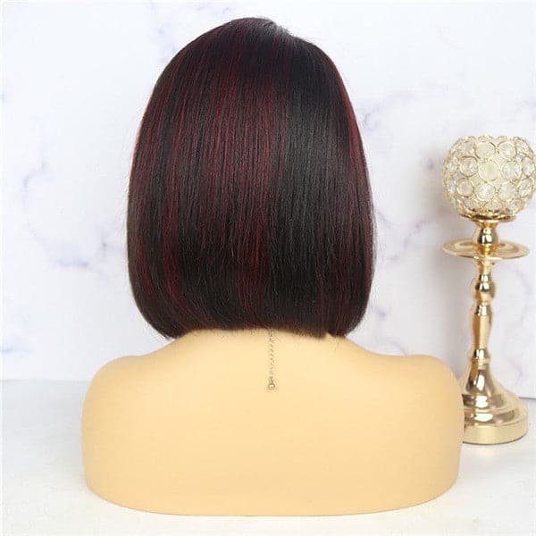 Pre Plucked Natural Color With Highlights 13x6 Lace Front BOB Wig 10AOBTC