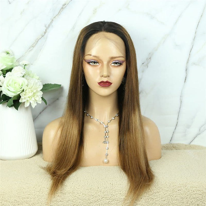 Ombre #1B/4/30 Color Straight 13x4 T Part Lace Front Wig BCSTT-1