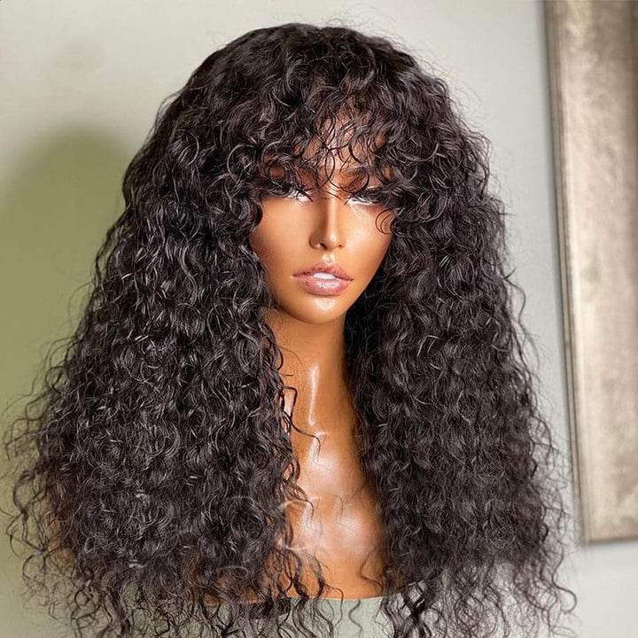 200% Long Curly Hair With Bangs Lace Front wig  CBNL