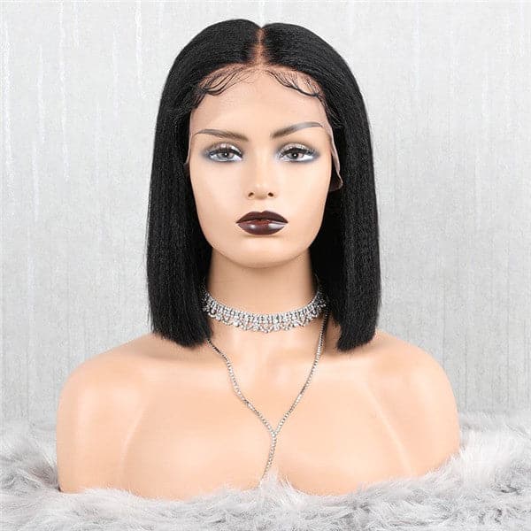 Pre Plucked Light Yaki Straight HD Lace Front BOB Wig OBCY-1