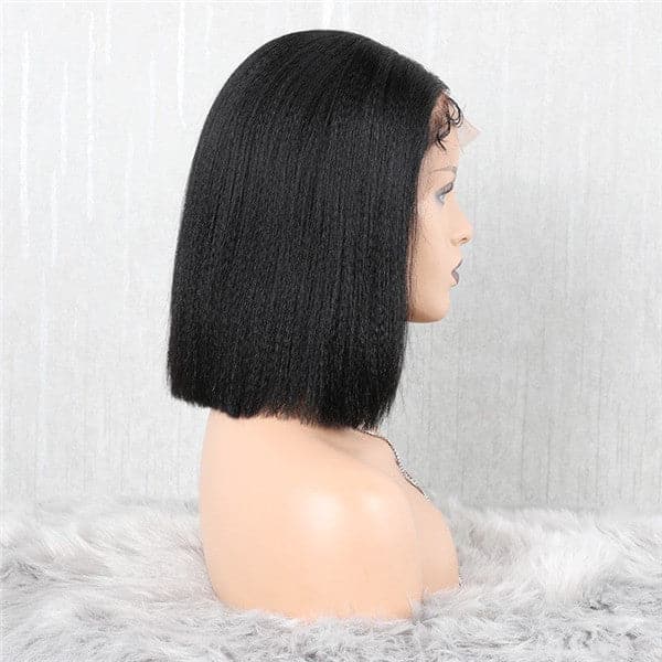 Pre Plucked Light Yaki Straight HD Lace Front BOB Wig OBCY-1