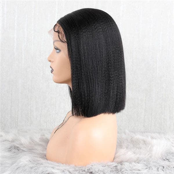 Pre Plucked Light Yaki Straight HD Lace Front BOB Wig OBCY-1
