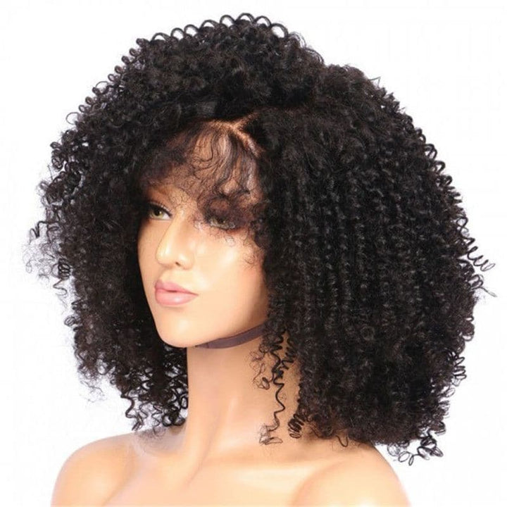 Transparent Lace Kinky Curly 13x4 Lace Front BOB Wig OBBK-1