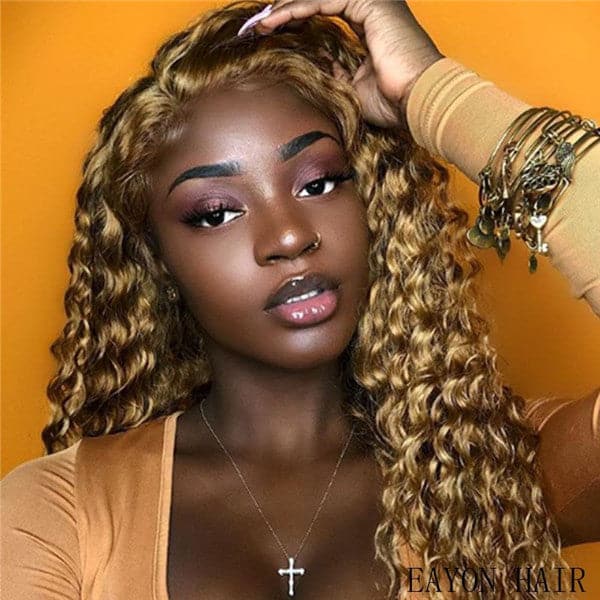 Transparent Lace #27 Honey Blonde Deep Wave 13x6 Lace Front Wig BBG-C9