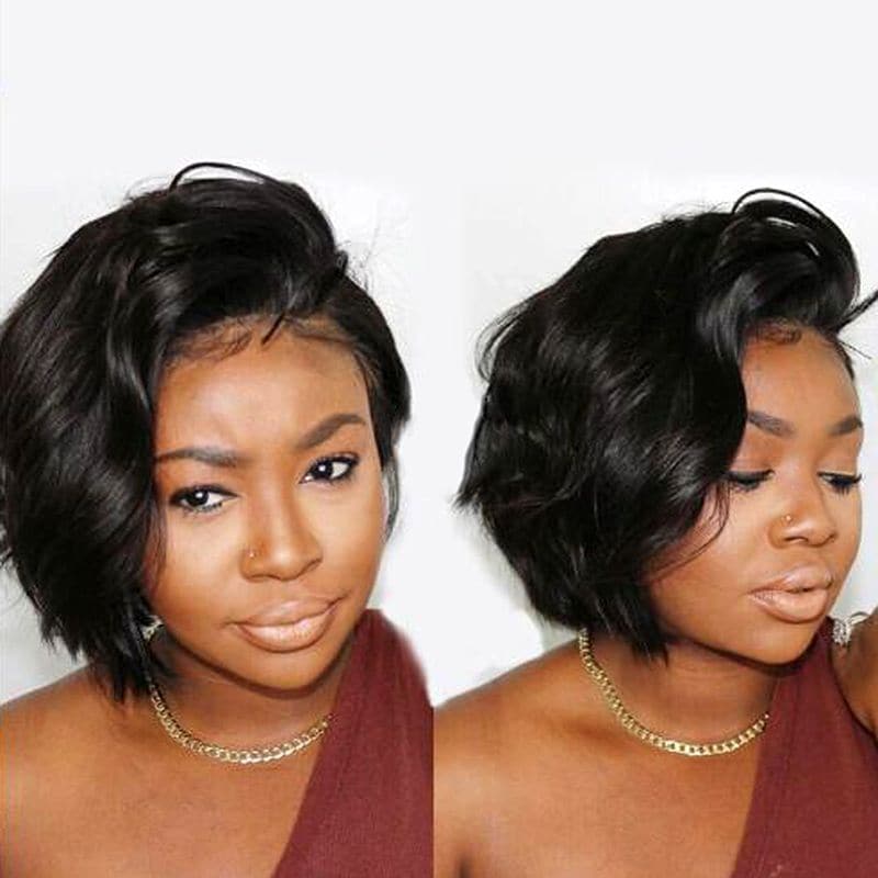 Pre Styled Pixie Cut Layered Straight BOB Lace Wig OBCT T3 Eayonhair