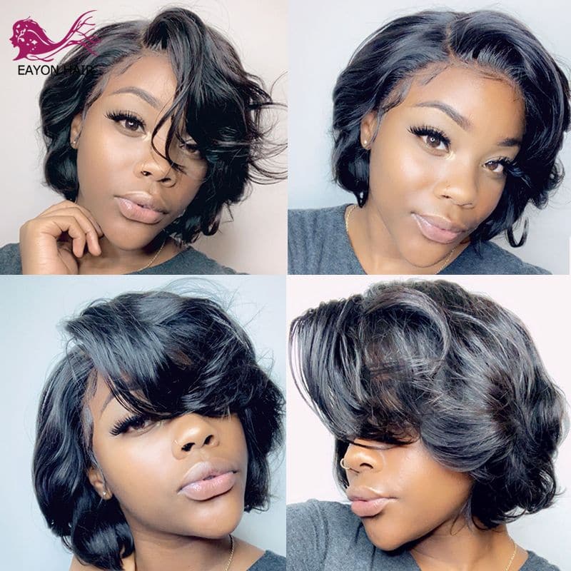 Pre-Styled Pixie Cut Silky Straight BOB Lace Wig OBBT-L