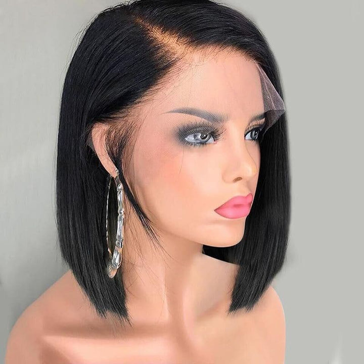 10A Grade Silky Straight 13x6 Lace Front Blunt Cut BOB Wig 10AOBTT