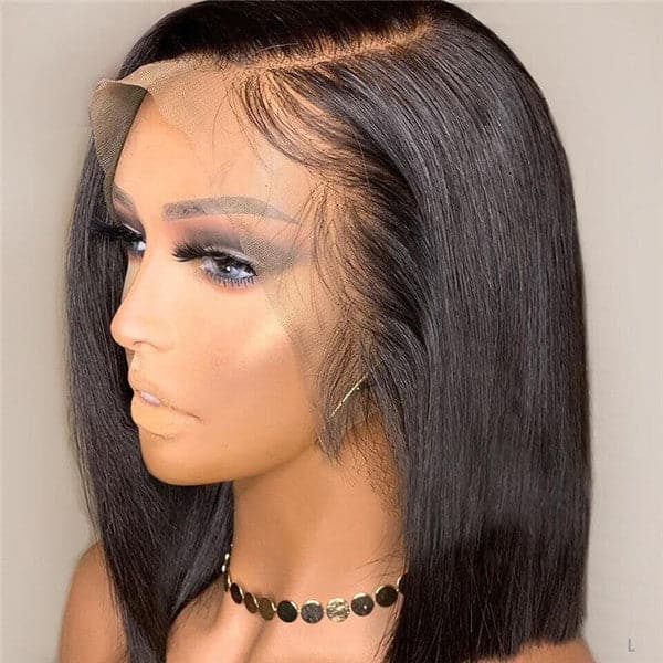 Pre Plucked Blunt Cut  Silky Straight 360 HD Lace Frontal BOB Wig OPCT-1