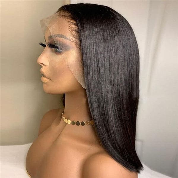 Pre Plucked Blunt Cut  Silky Straight 360 HD Lace Frontal BOB Wig OPCT-1