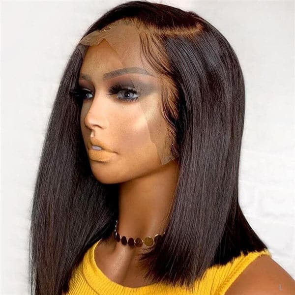 Pre Plucked Blunt Cut  Silky Straight 360 HD Lace Frontal BOB Wig OPCT-1