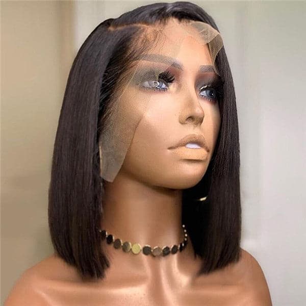 Pre Plucked Blunt Cut  Silky Straight 360 HD Lace Frontal BOB Wig OPCT-1