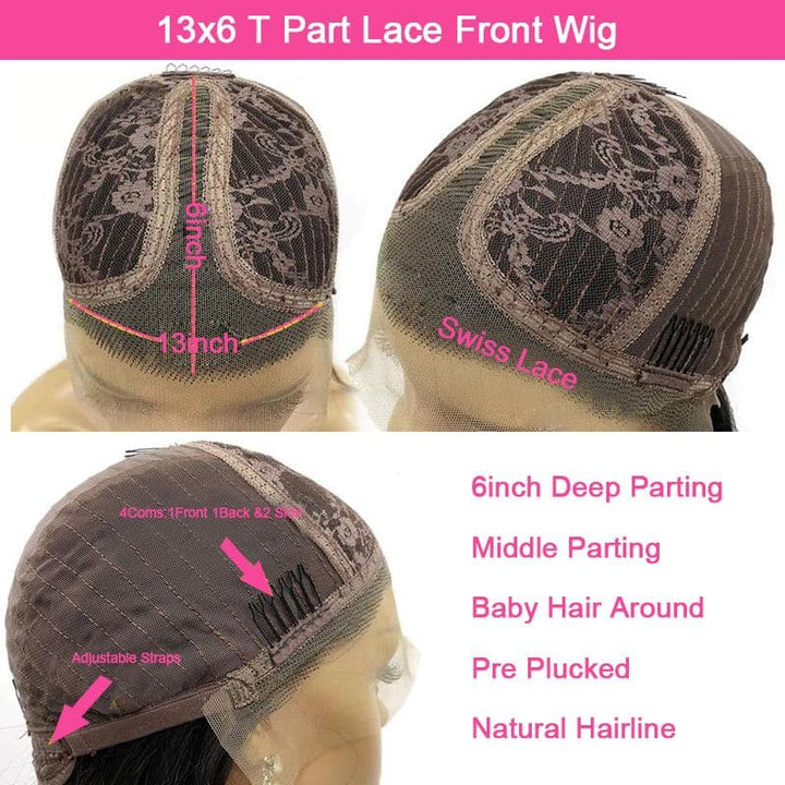 Ombre #1B/4/30 Color Straight 13x4 T Part Lace Front Wig BCSTT-1